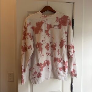 Summer Fridays Pink and White Tie-Dye Oversized Sweatshirt